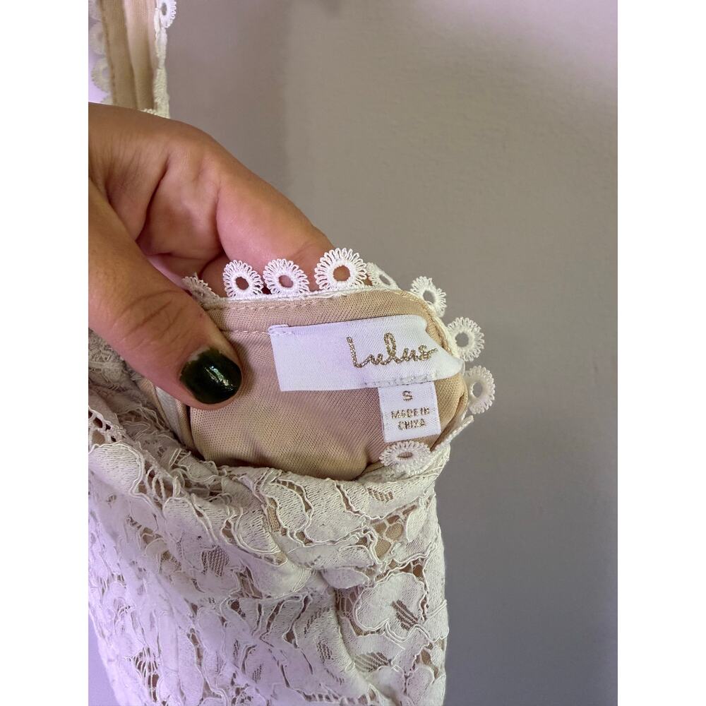 Love Everlasting White Floral Lace Mermaid Maxi Dress | Size Small - Picture 5 of 9